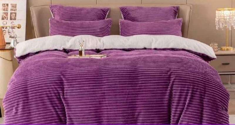 5Pc Queen to King Corduroy Fleece Wool Comforter Set, different colors available