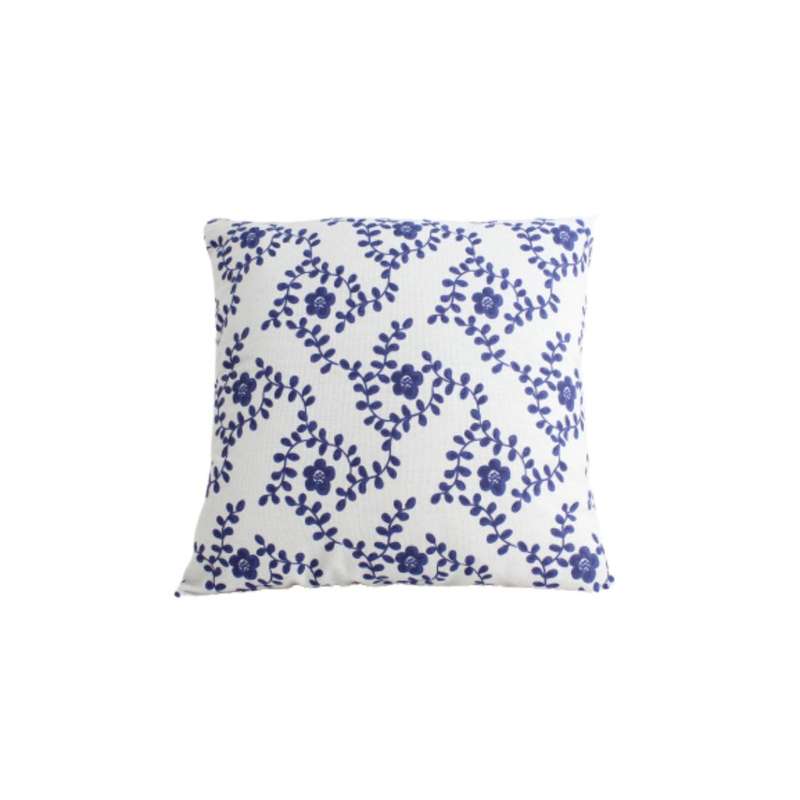 Floral ink design cushion 43x43cm