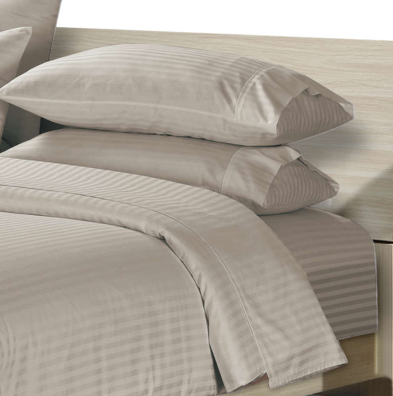 4pc Queen Sheet Set, 1 Fitted sheet, 1 Flat Sheet and 2 Std Pillow cases, Beige/Natural, Lined