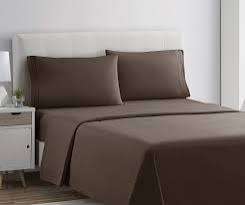 4pc Queen Sheet Set, includes 1x flat sheet, 1 x fitted sheet and 2 standard pillow cases, Chocolate