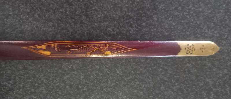 CHINERSE VINTAGE TAICHI SWORD - JIAN - WOOD AND BRASS