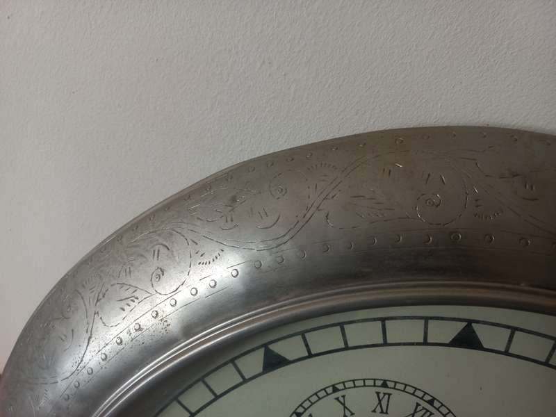 Large world time hanging watch - made of tin and glass on front
