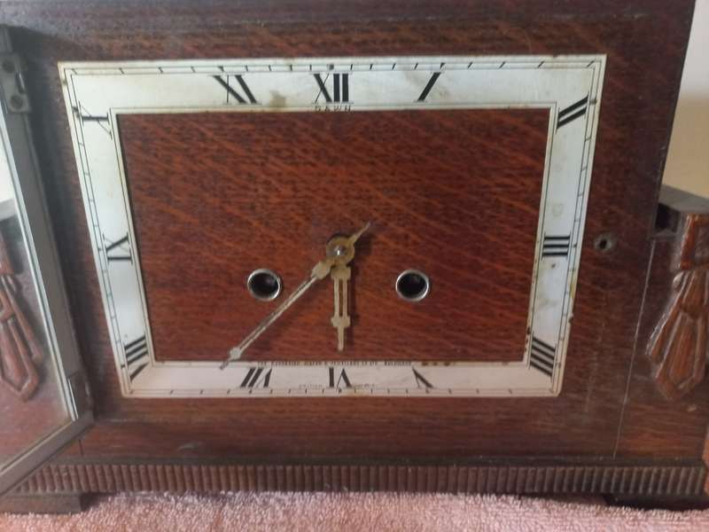 Art Deco Oak Clock