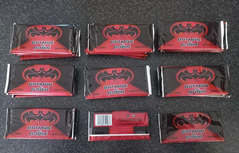 36X SEALED PACKET BATMAN AND ROBIN TRADING CARDS