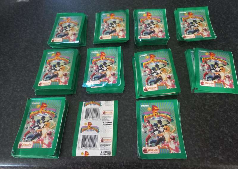 95 SEALED PACKETS OF POWER RANGERS STICKERS