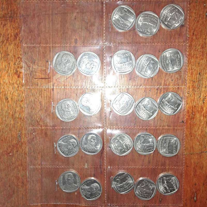 Presedential Inauguration + Nelson Mandela R5 coins