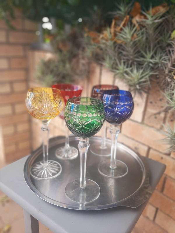 Bohemian Wine Hock Glasses Reduced To Clear