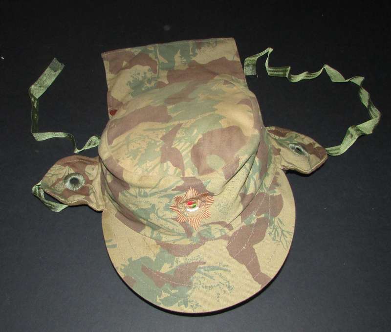 SAP Period Camo Flap Cap with Badge and Day-Glo ( Top Condition )
