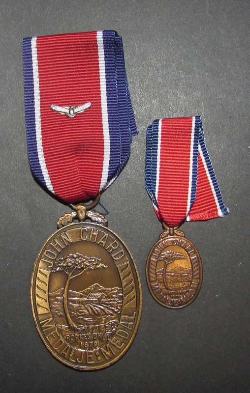 SADF - Full Size plus Miniature John Chard Medals with Ribbon Device