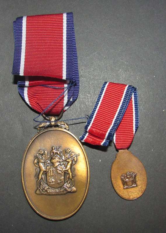 SADF - Full Size plus Miniature John Chard Medals with Ribbon Device