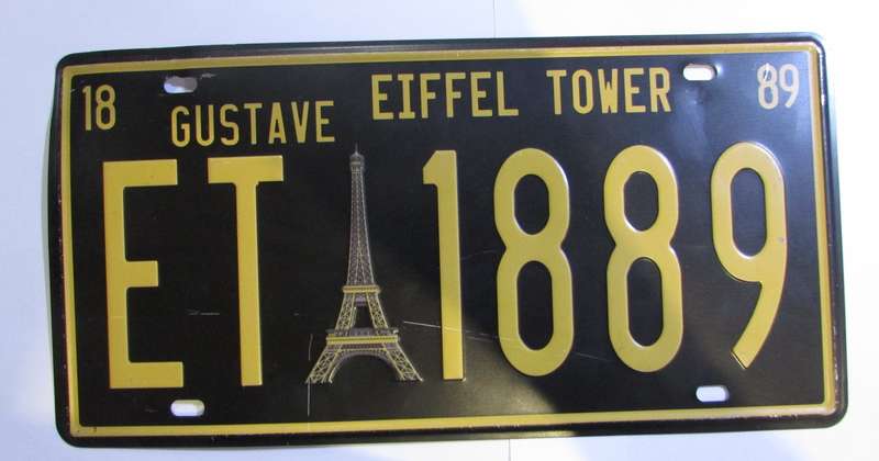 Man-Cave - Effiel Tower Commemorative Number Plate
