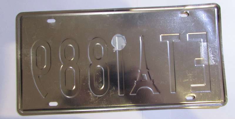 Man-Cave - Effiel Tower Commemorative Number Plate