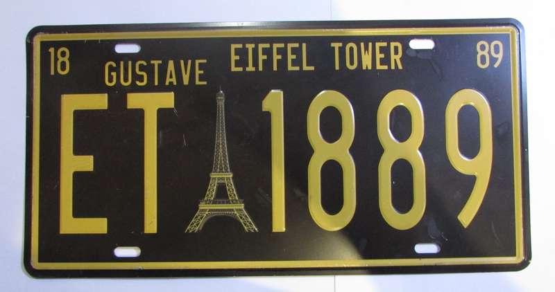 Man-Cave - Effiel Tower Commemorative Number Plate