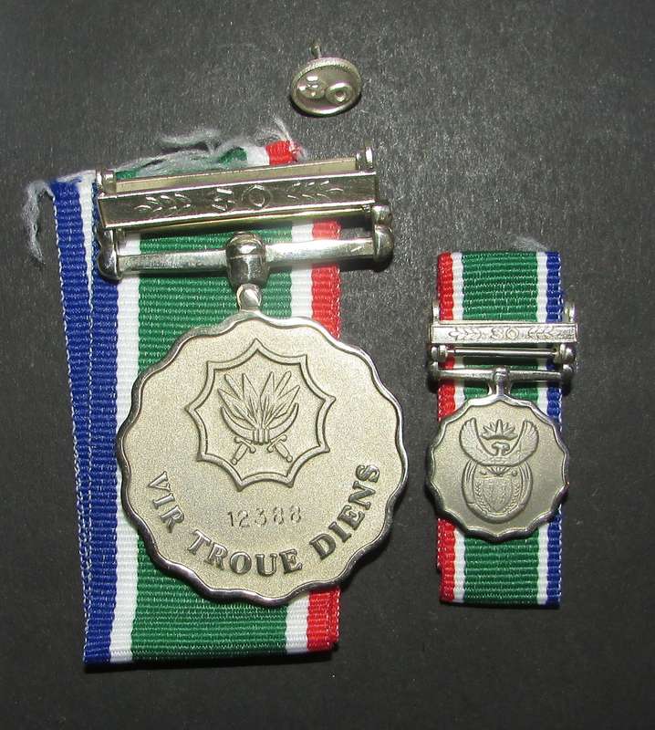 SADF - Full Size with Miniature 30 Year Service Medals