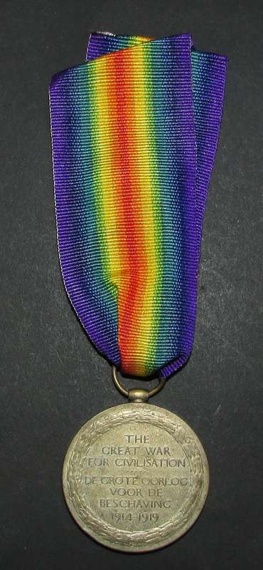 Full Size World War One Victory Medal:DVR J Johnson C.A.H.T.C