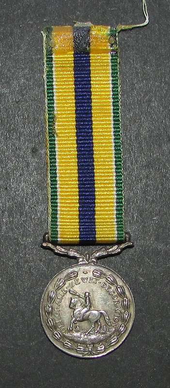 SADF - Miniature De Wet Decoration - Sterling Silver