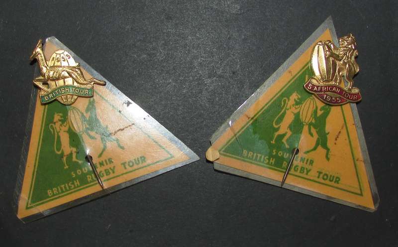 1955 British Rugby Tour Stick Pin Badge Pair