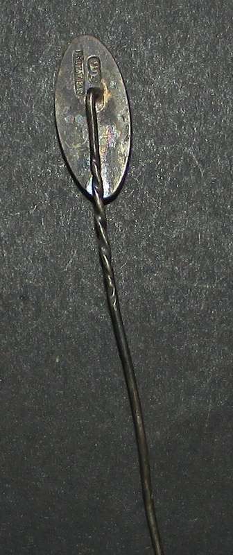 Vintage Sterling Silver Rugby Stick Pin Badge