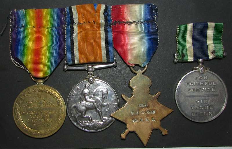 Snyman Family Group: World War One ( PJ Snyman 4DE O.B.S/C.B.S) Police Service (F) Const PJ Snyman