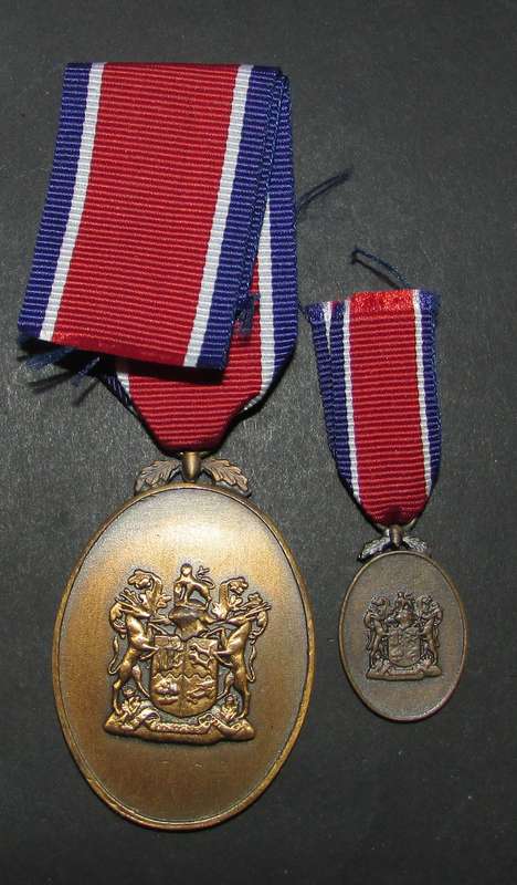 SADF - SADF - Full Size John Chard Medal with Miniature