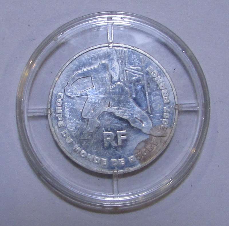 FRANCE 2007 RUGBY WORLD CUP SILVER 1/4 EURO