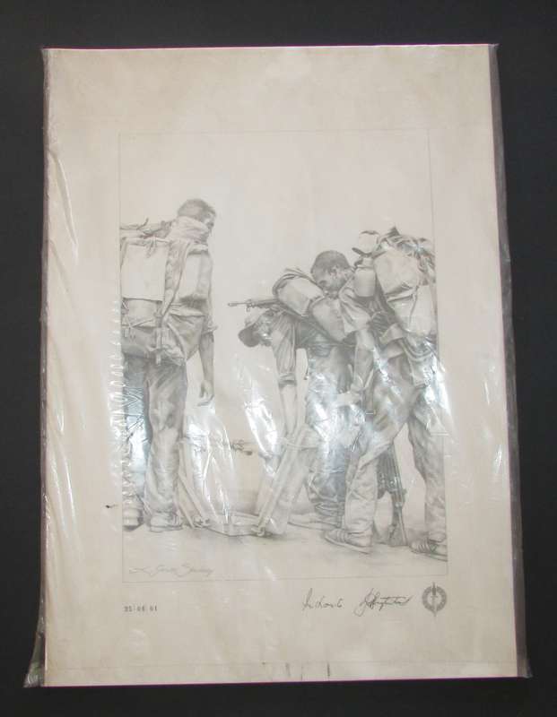 SADF - Sealed Pack of 12 Special Forces ( Recce ) Pencil Sketches