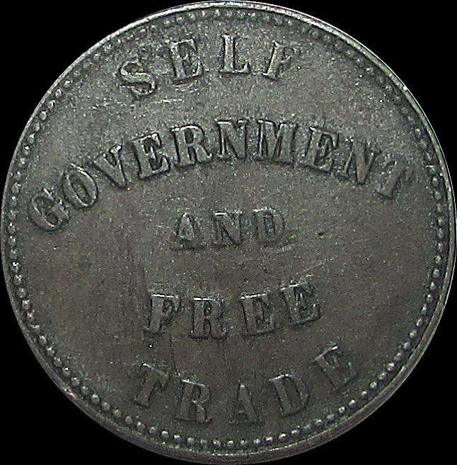 1857 Prince Edward Island Self Government And Free Trade Half Penny Token