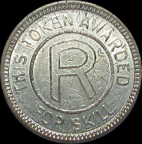 Vintage "R" This Token Awarded For Skill No Cash Value Arcade Token