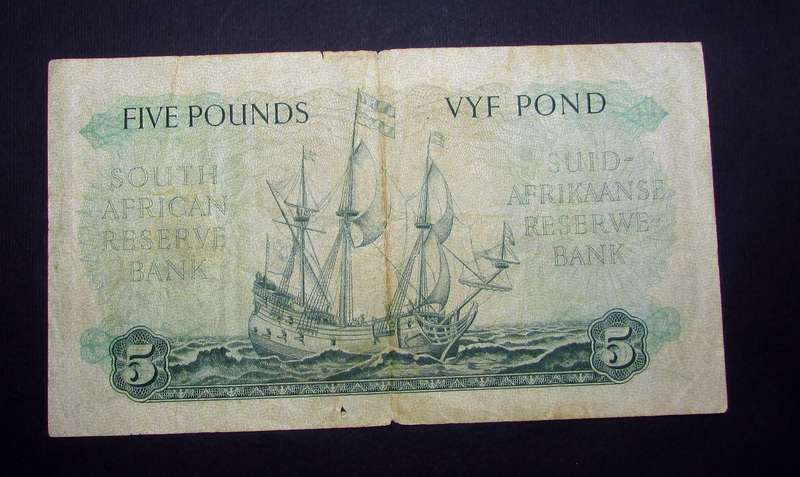Union of South Africa :MH De Kock 5 Pound Banknote