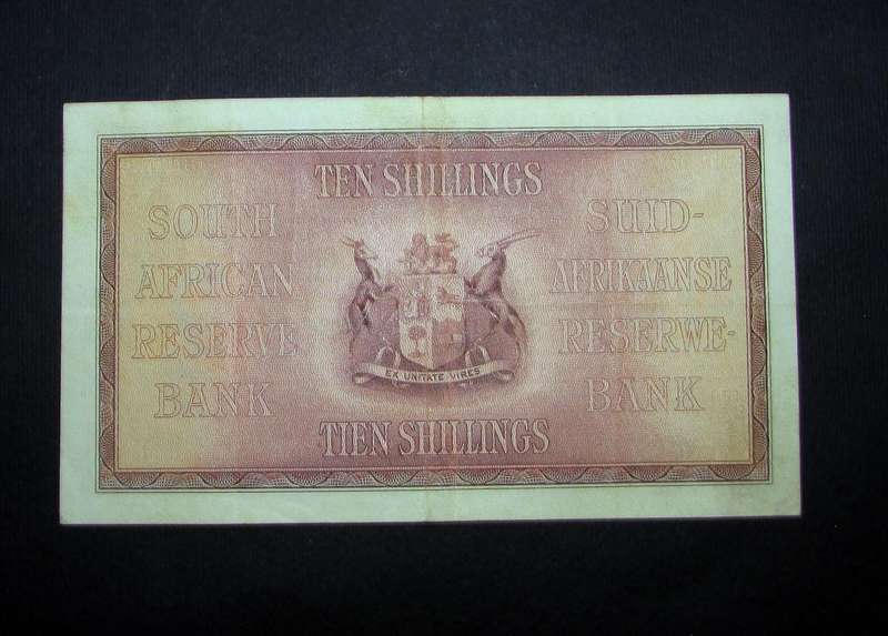 Union of South Africa :De Kock 10 Shillings Banknote