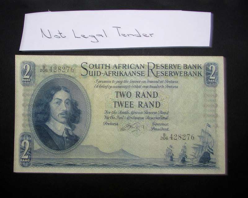 Republic of South Africa :Rissik Two Rand Banknote