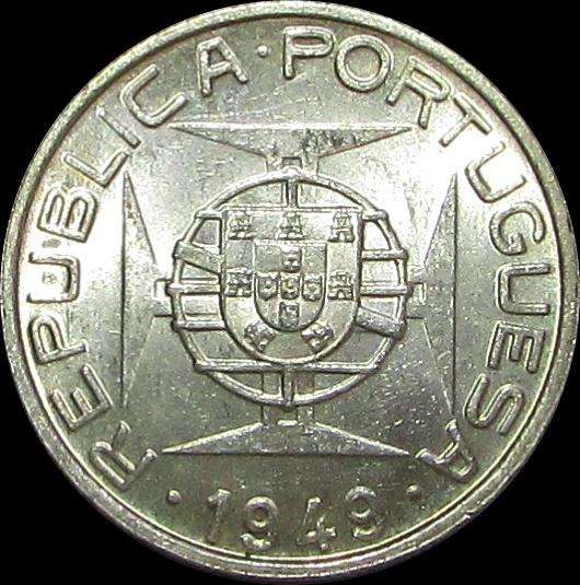 Portuguese Mozambique 1949 5 Escudo (.650 Silver)