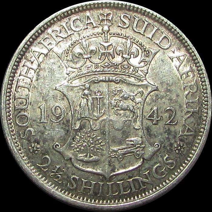 Union of South Africa Silver Half Crown - 1942
