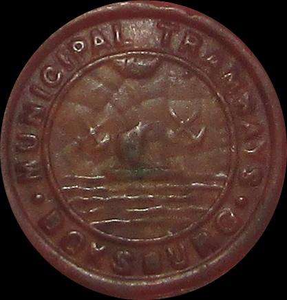1912-21 Boksburg Municipal 1 1/2 Penny Tramways Token