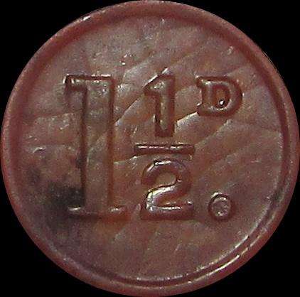 1912-21 Boksburg Municipal 1 1/2 Penny Tramways Token
