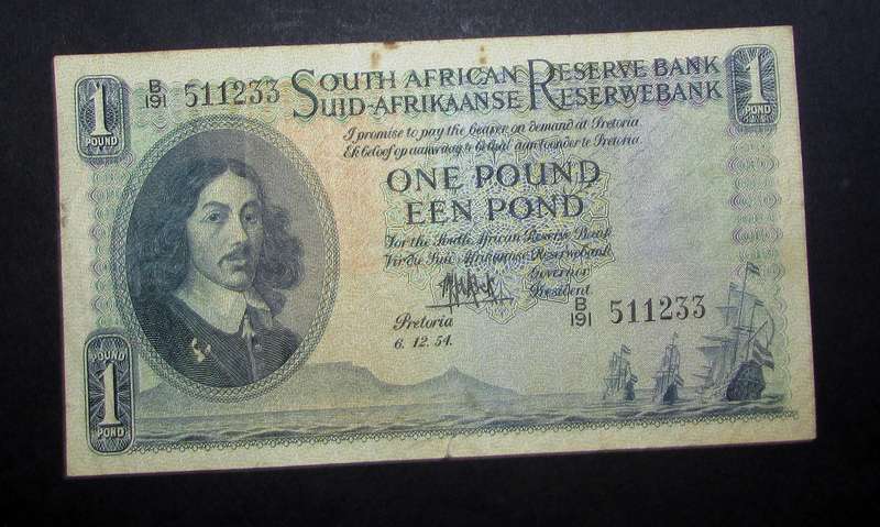 Union of South Africa - De Kock 1 Pound Banknote