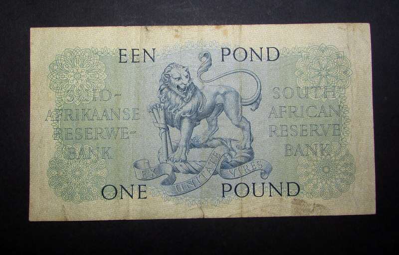 Union of South Africa - De Kock 1 Pound Banknote