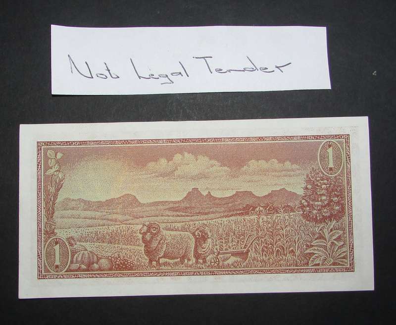 Republic of South Africa - De Jongh One Rand Note
