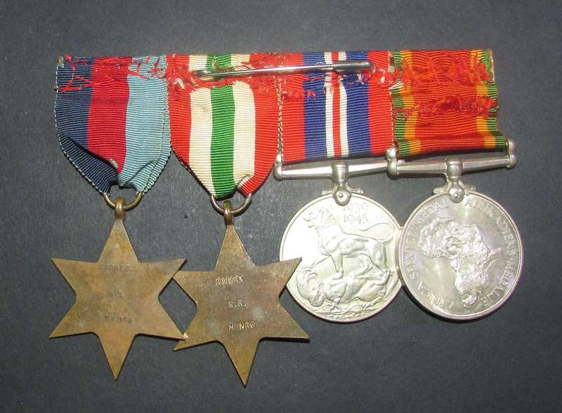 Full Size World War Two Group of 4:211123 S.R.Munro