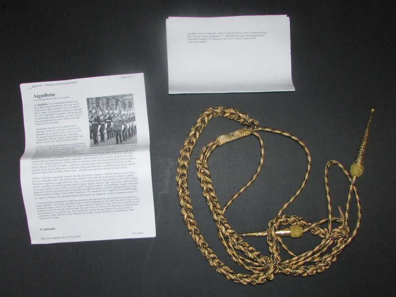 Special Piece - South African Prison Services Aiguilette worn by Lieutenant JV Schoeman
