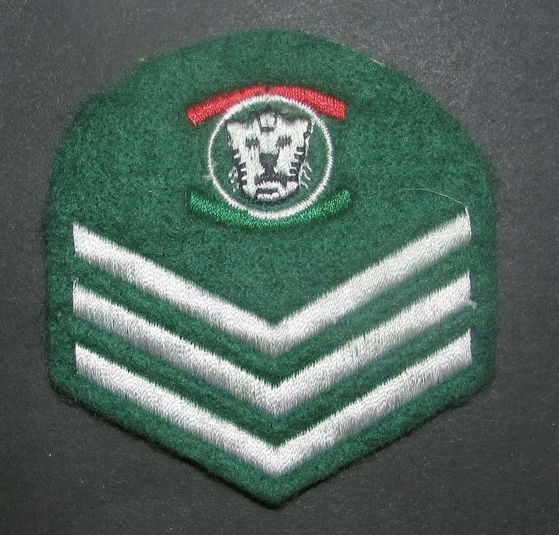 Homelands - Bophuthatswana Defence Force Staff Sergeant Rank Insignia on Felt