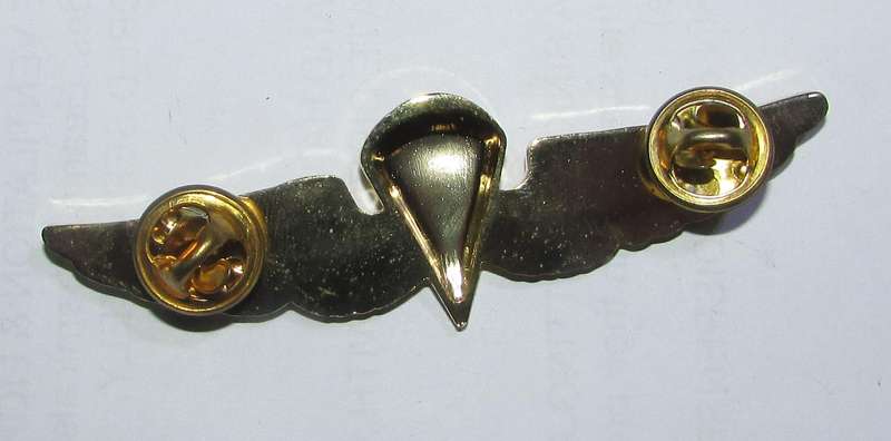 Vanguard Parachutist Badge US Navy (USN) and Marine Corps (USMC) Regulation Size, Gold Mirror Finish