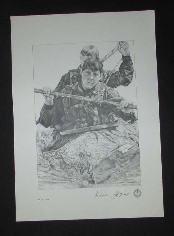 SADF - Special Forces Regiment Pencil Sketch ( Steenkamp ) - Signed