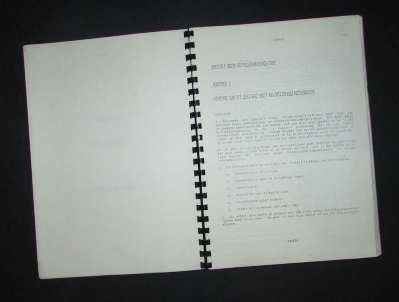 SADF - Restriced - A4 Size Special Forces (Recce) Training Manuel
