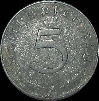 German 5 Phennig Dated 1941