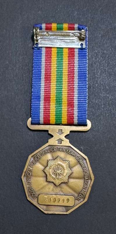 South African Police Service Ten Year Commemoration Medal