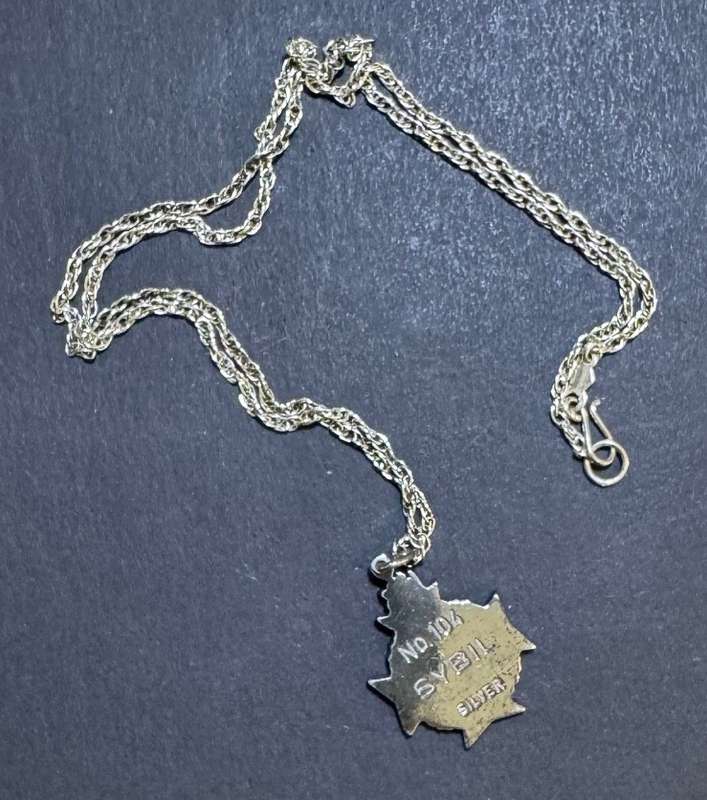 Rhodesia - Rhodesia Regiment Sterling Silver Officers Necklace with Pendant
