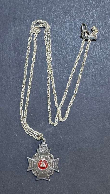 Rhodesia - Rhodesia Regiment Sterling Silver Officers Necklace with Pendant