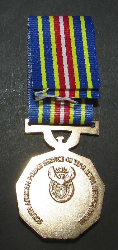 Full Size SA Silver 40 Year Service Medal