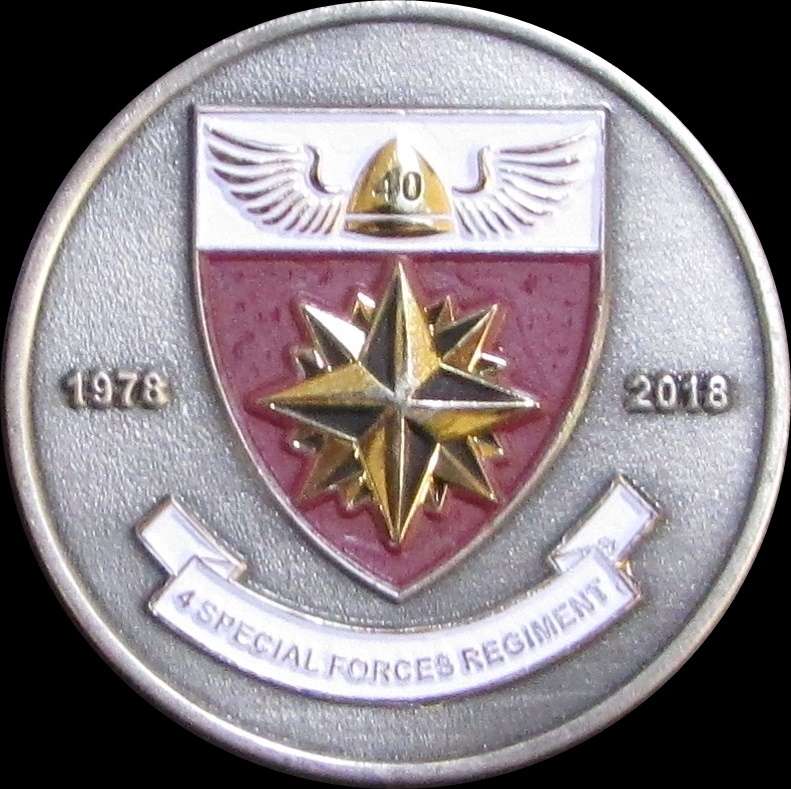 SA Army Special Forces (Recce) - 4 Special Forces Regiment 40 Year Numbered Challenge Coin